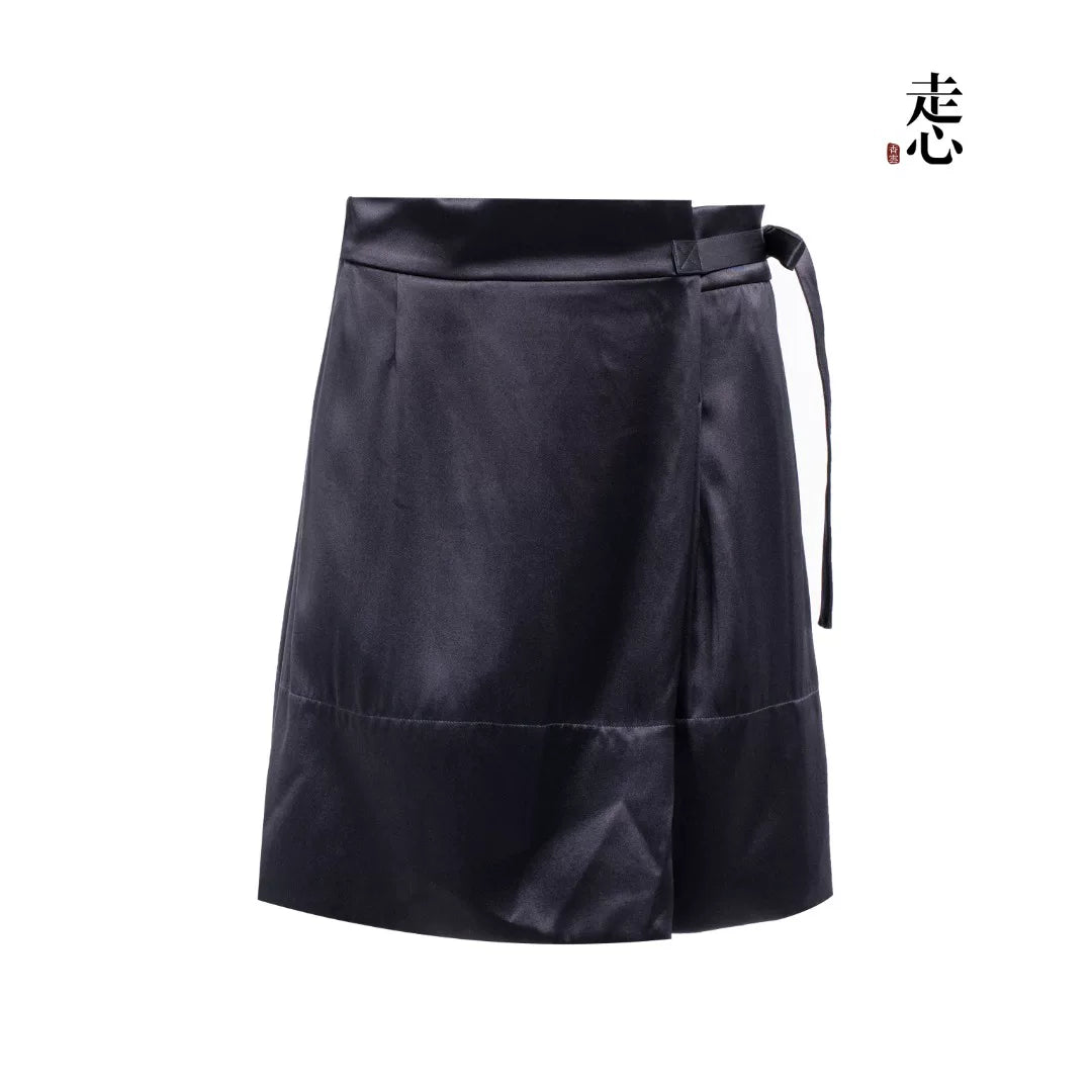 Luxury Heavy Silk Wrap Skort Shorts- 26Y19301Y