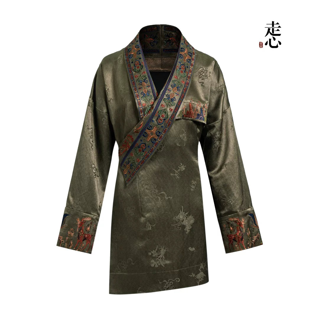 Luxury Nine-Colored Deer Silk Wrap Robe-24Z33801