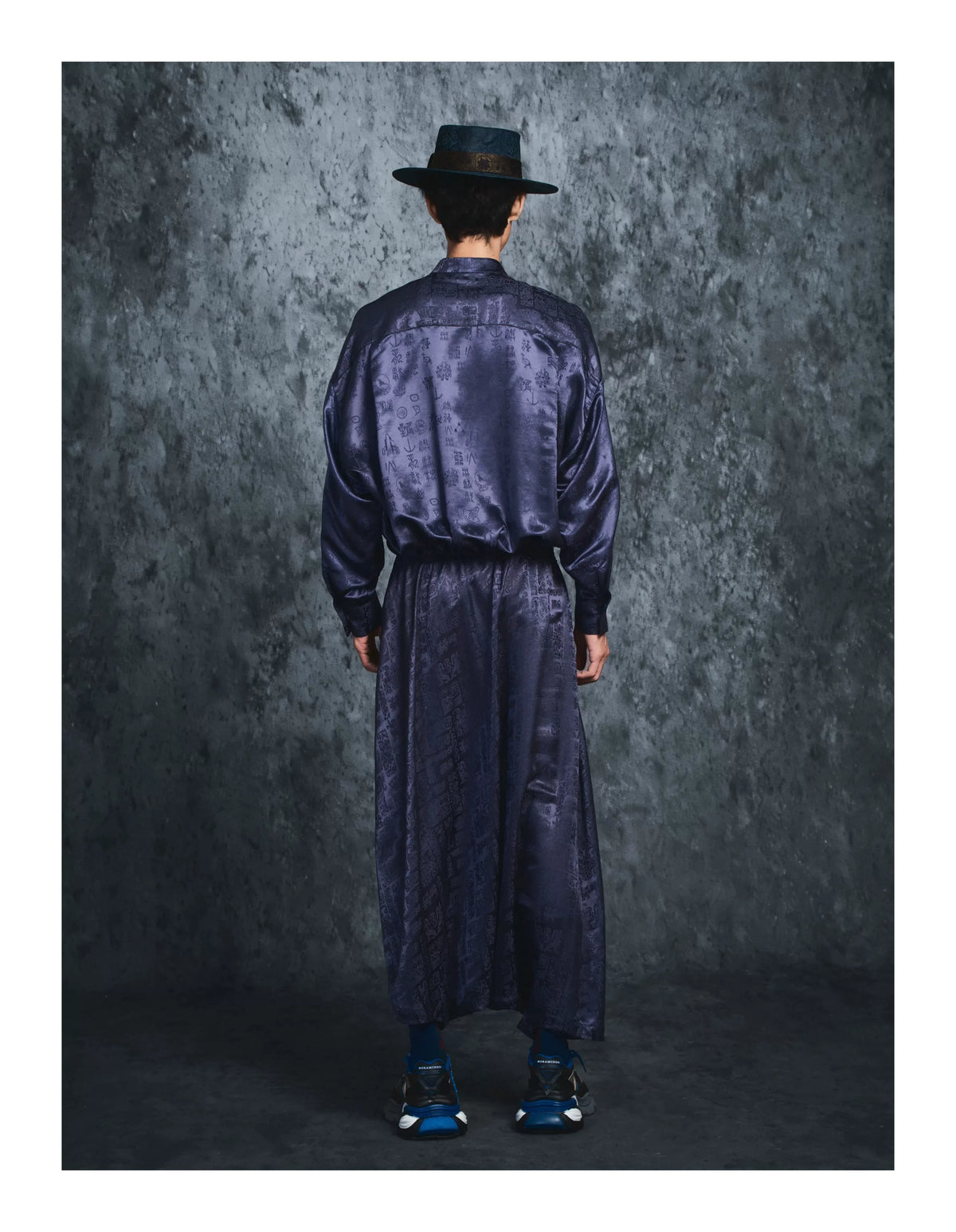 Luxury Purple 12 Ornaments Silk Shirt-26Y15401