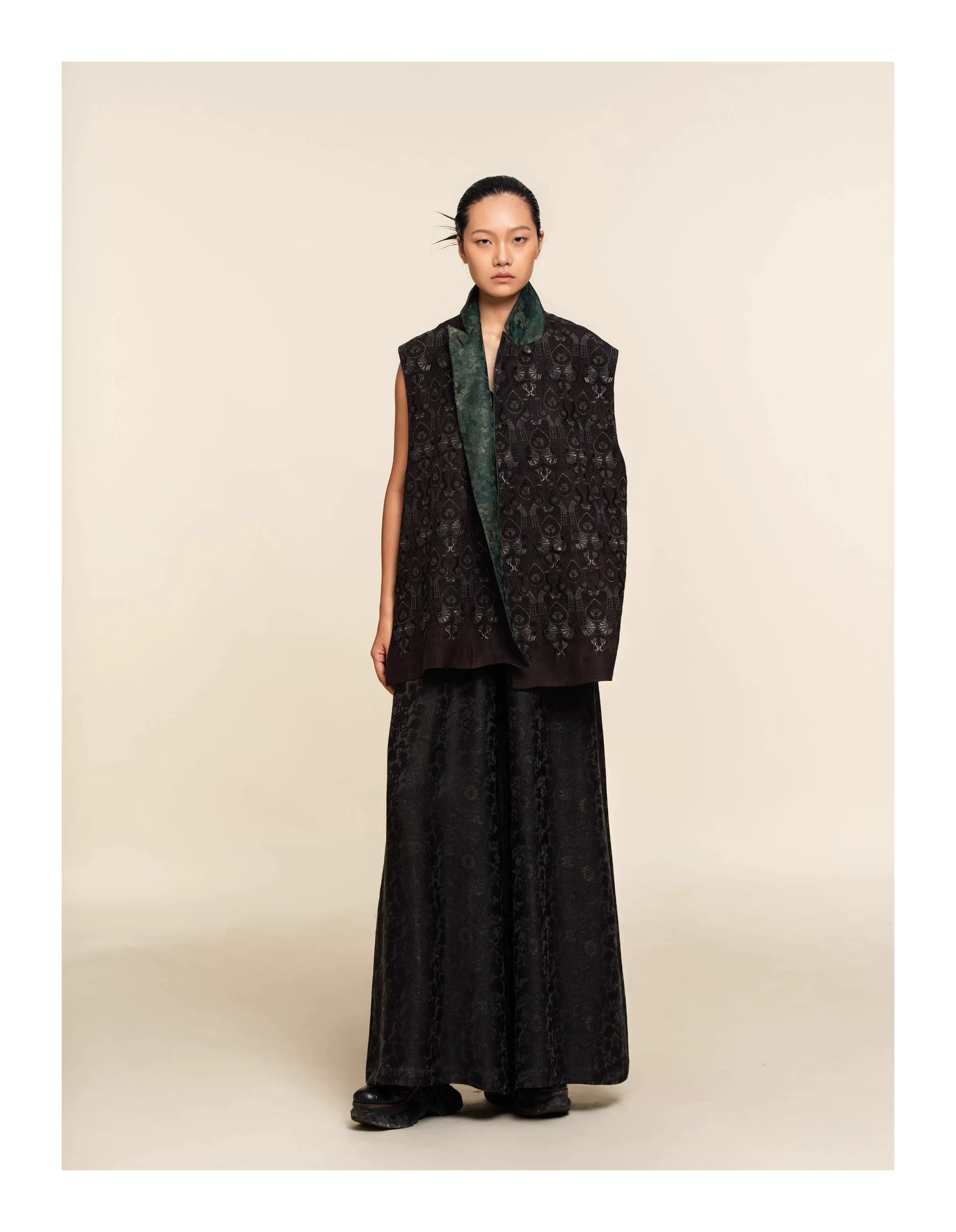 Luxury Jade Collar Song Brocade Vest-25ZYL670-2