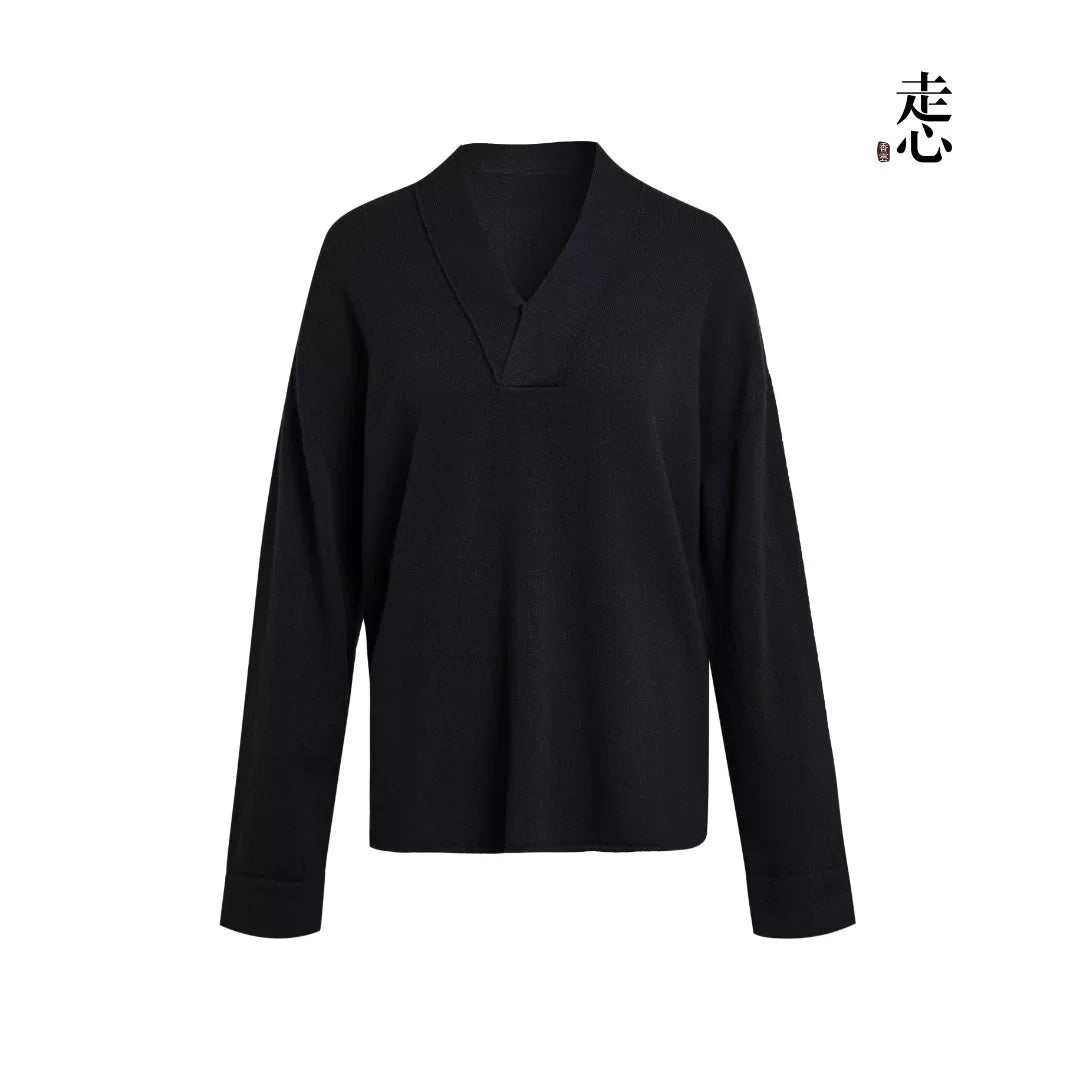Luxury 290g Pure Cashmere V-Neck Sweater-26ZX2606
