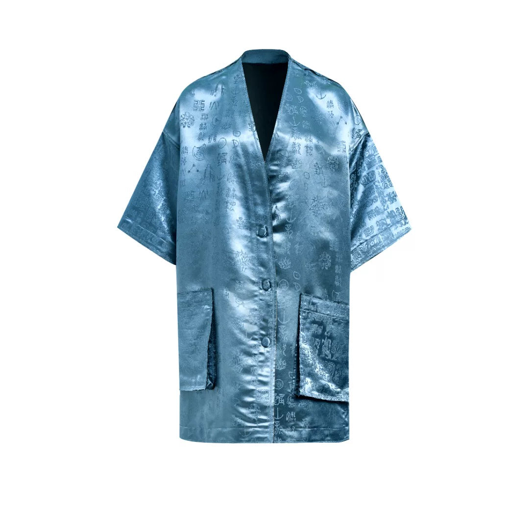 Luxury Heavy Silk Kimono Cardigan Robe- 26Z2Y118629