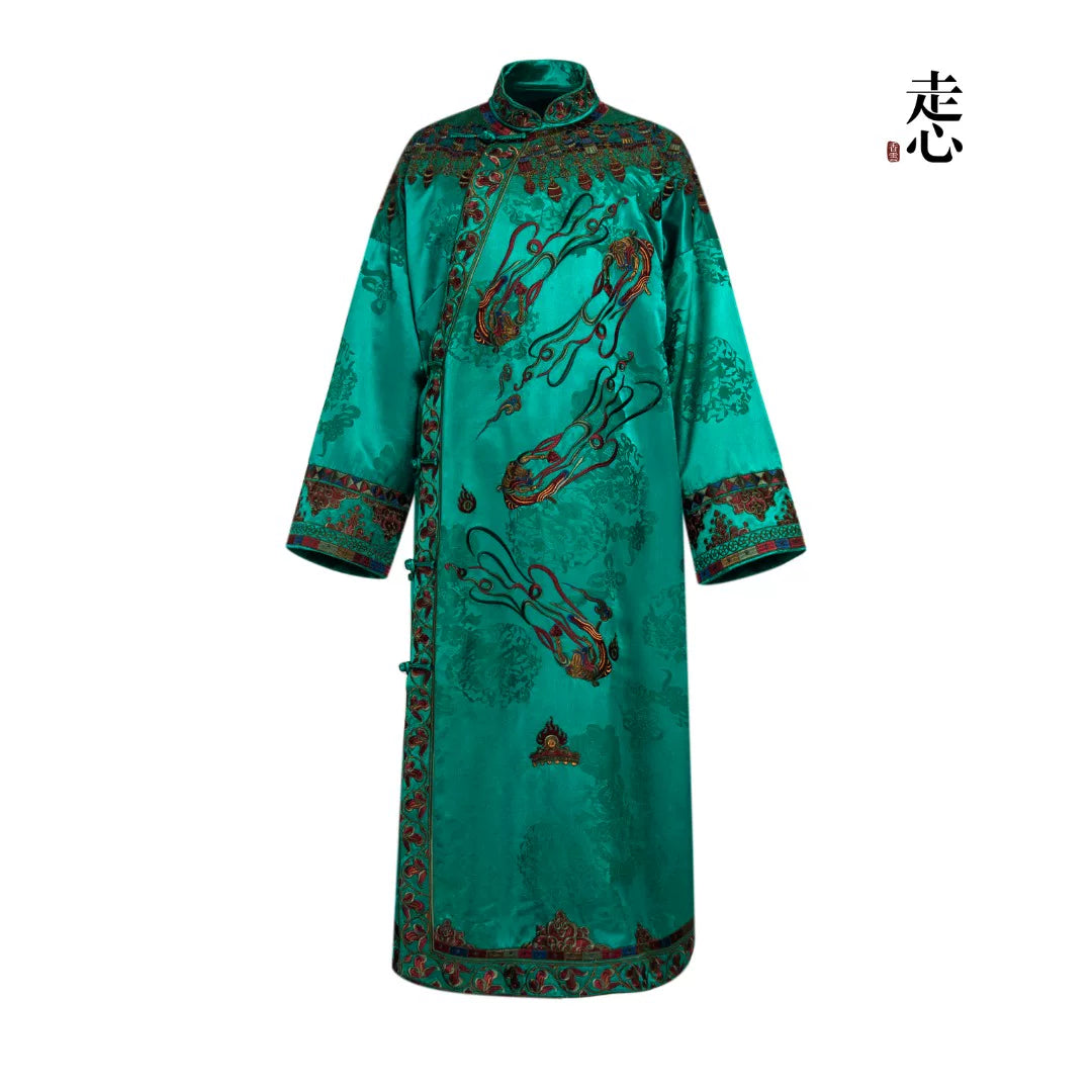 Luxury Purple Dunhuang Silk Qipao Gown-26Y07301