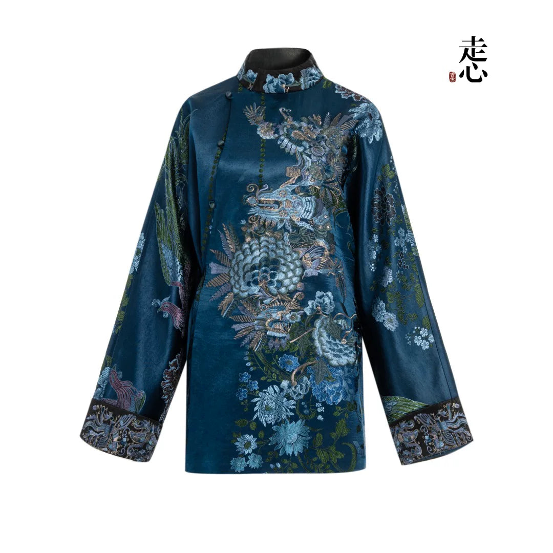 Luxury Black Luoyue Silk Wrap Jacket-26Z141M