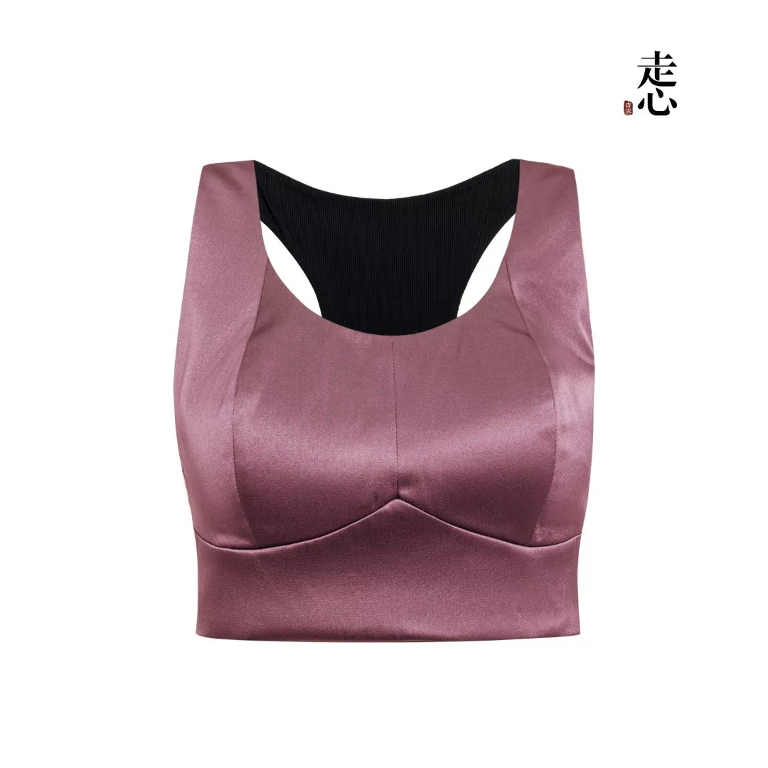 Luxury Heavy Silk Satin Racerback Bralette- 26Y20901