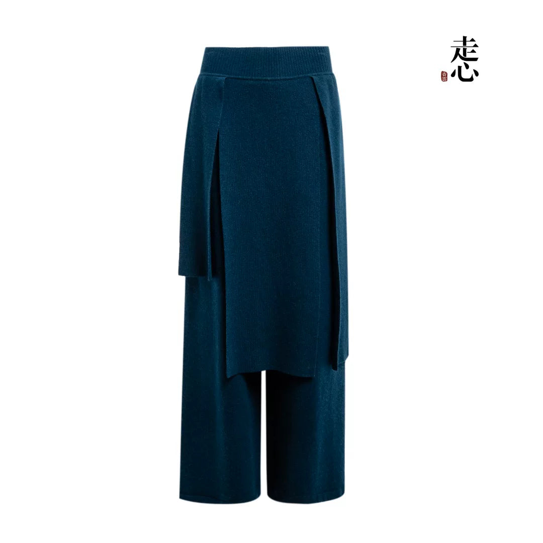 Luxury Green 780g Cashmere Skirt Pants-26ZX2603