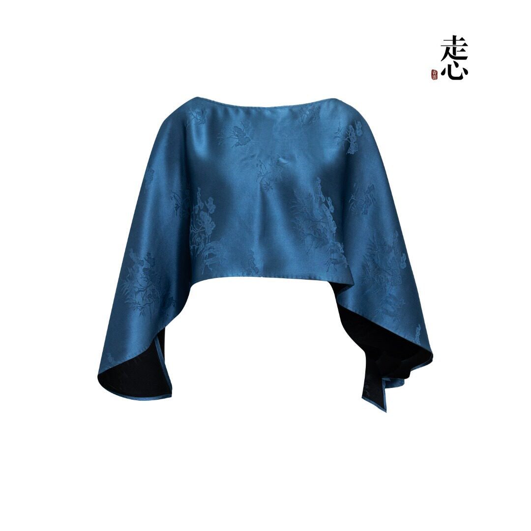 Luxury Silk Jacquard Capelet | Jade Rabbit Cloud Wrap-26M66172