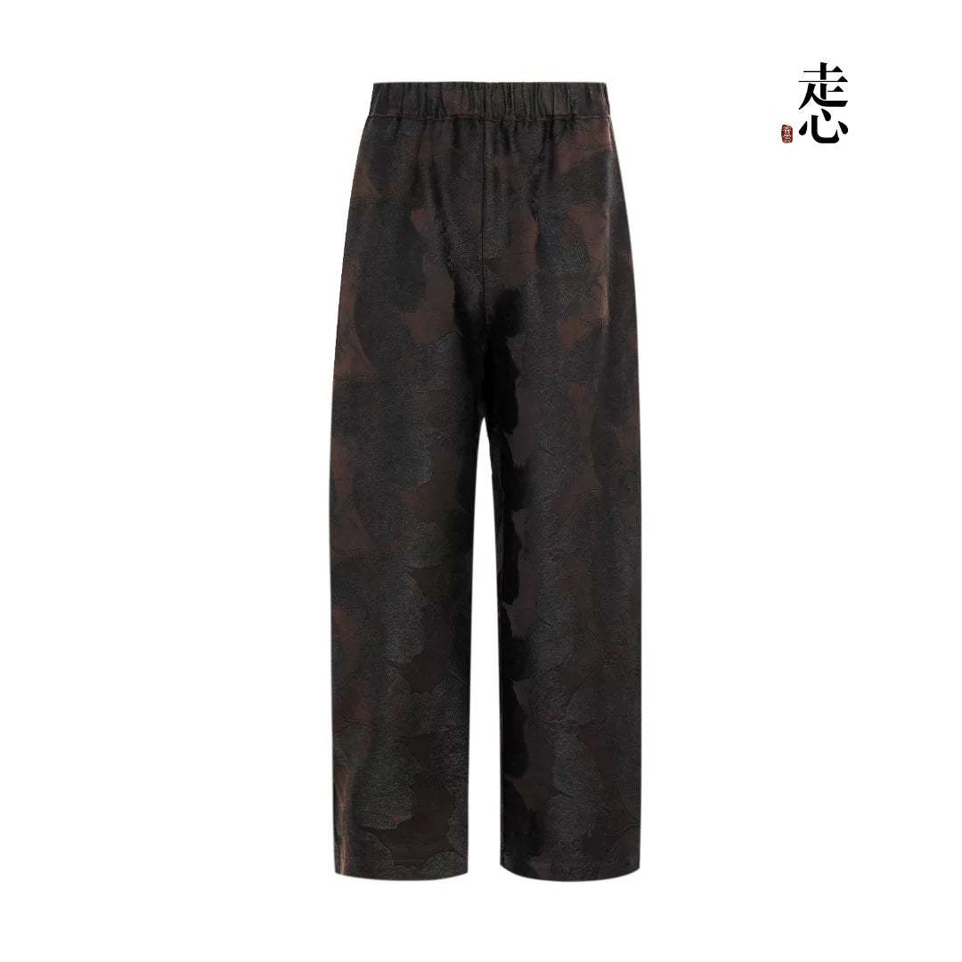 Luxury Brown Silk Wide-Leg Palazzo Pants-26Z26411429