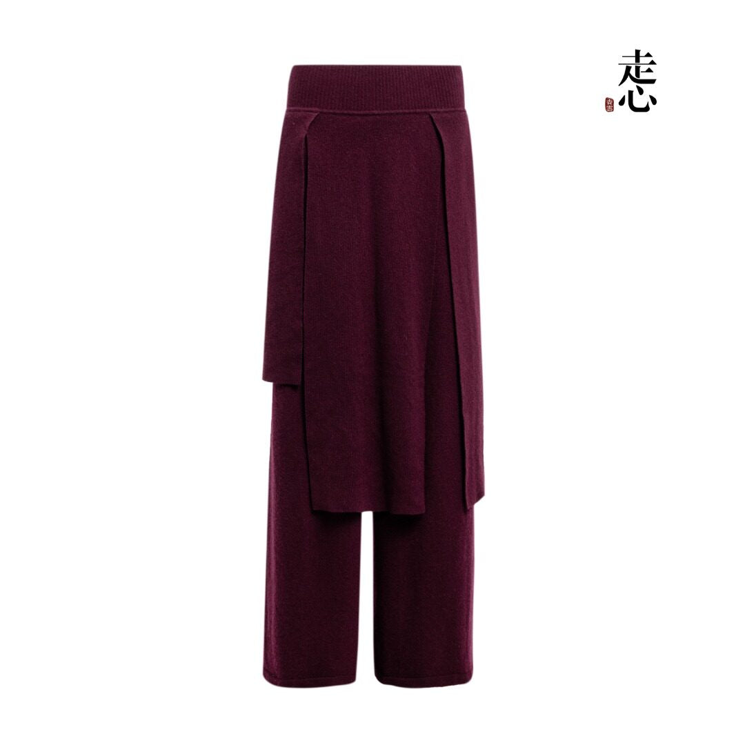 Luxury Green 780g Cashmere Skirt Pants-26ZX2603