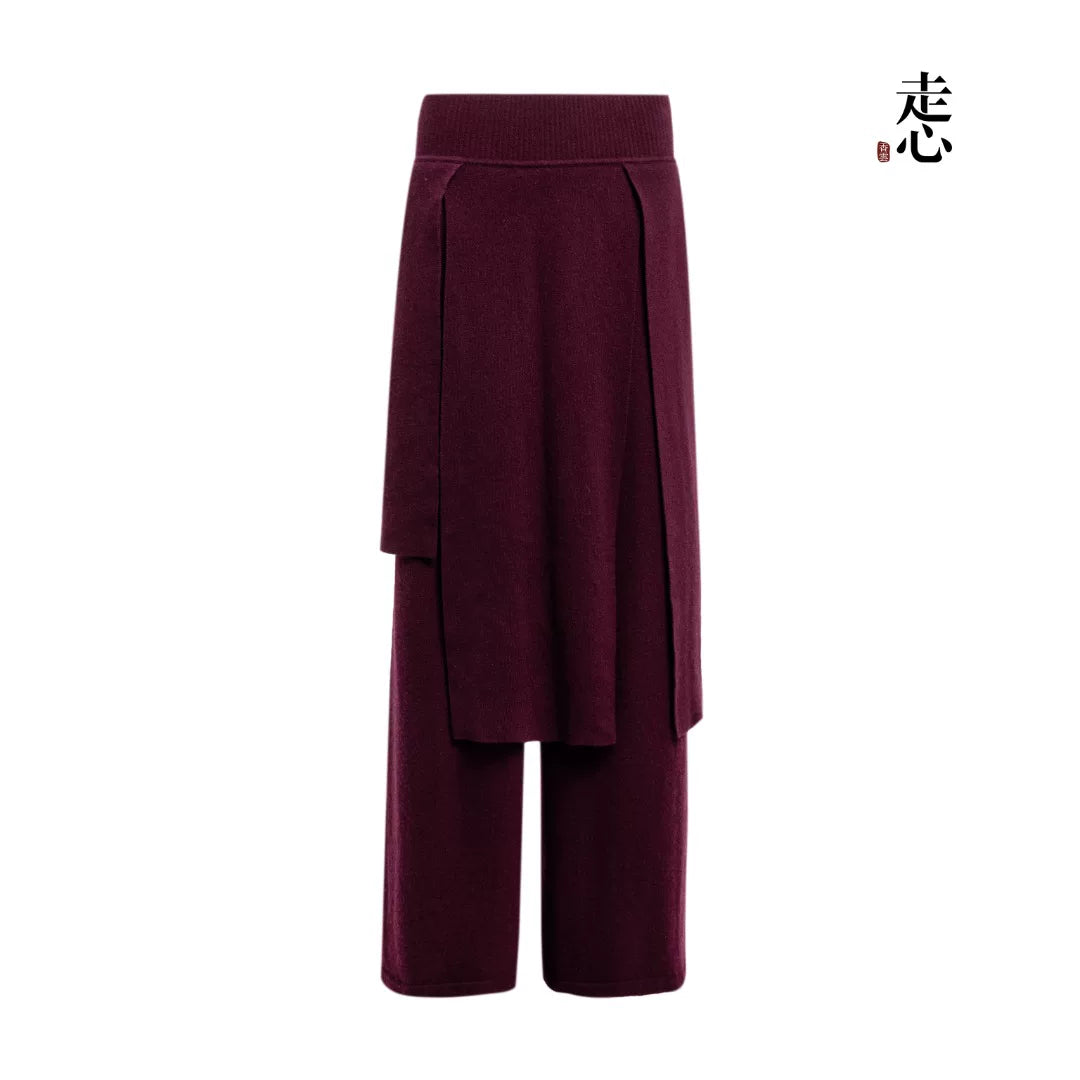 Luxury Green 780g Cashmere Skirt Pants-26ZX2603