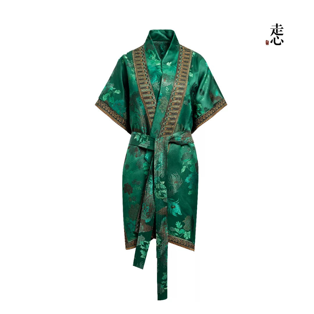 Luxury Emerald Song Brocade Wrap Vest-26Y01121