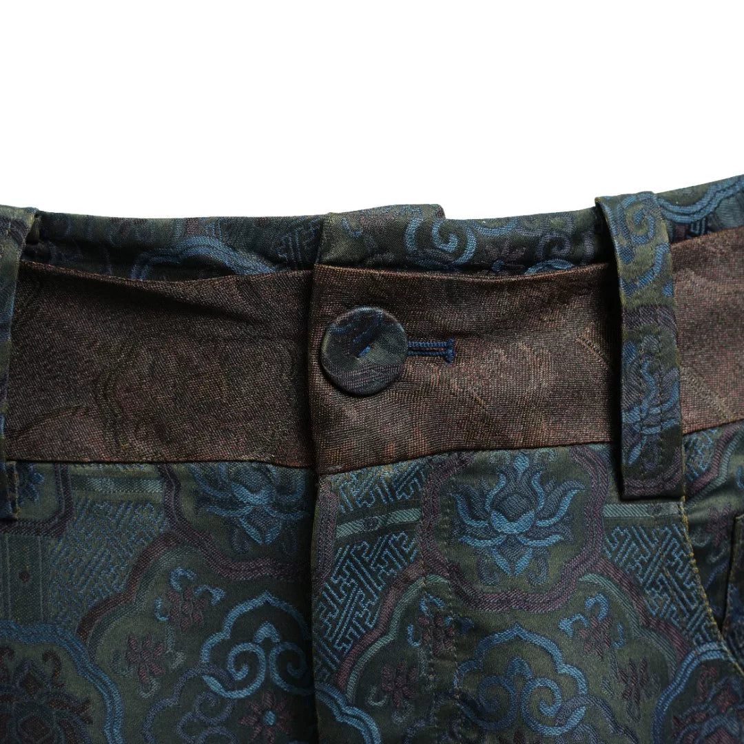 Luxury Indigo Badayun Silk Wide-Leg Pants-26ZY61460010
