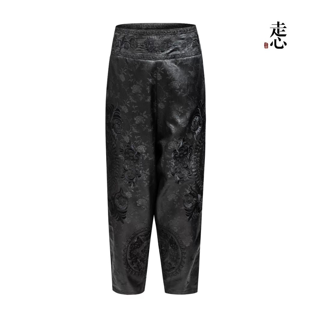Luxury Silk Harem Pants Butterfly Mother-25ZKZ5995