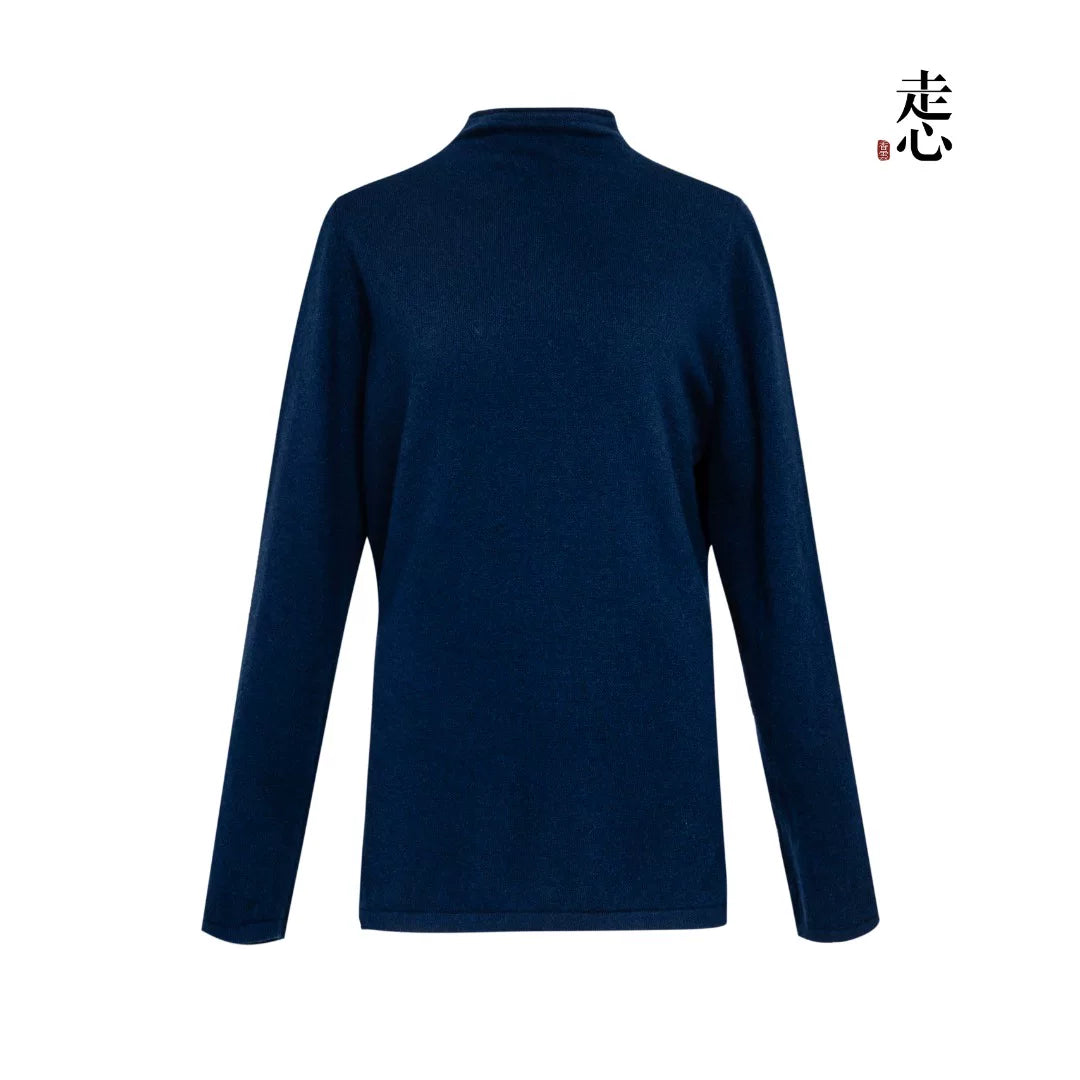 Luxury Blue 270g Pure Cashmere Sweater-26ZX2605