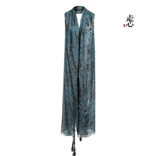 Auspicious Phoenix Gambiered Silk Scarf-26Y16101