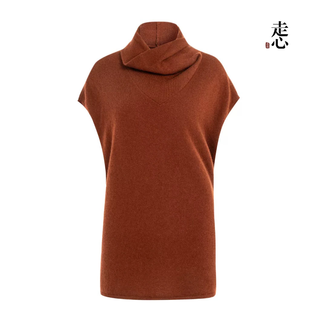 Luxury 225g Pure Cashmere Mock Neck Top-26ZX2621