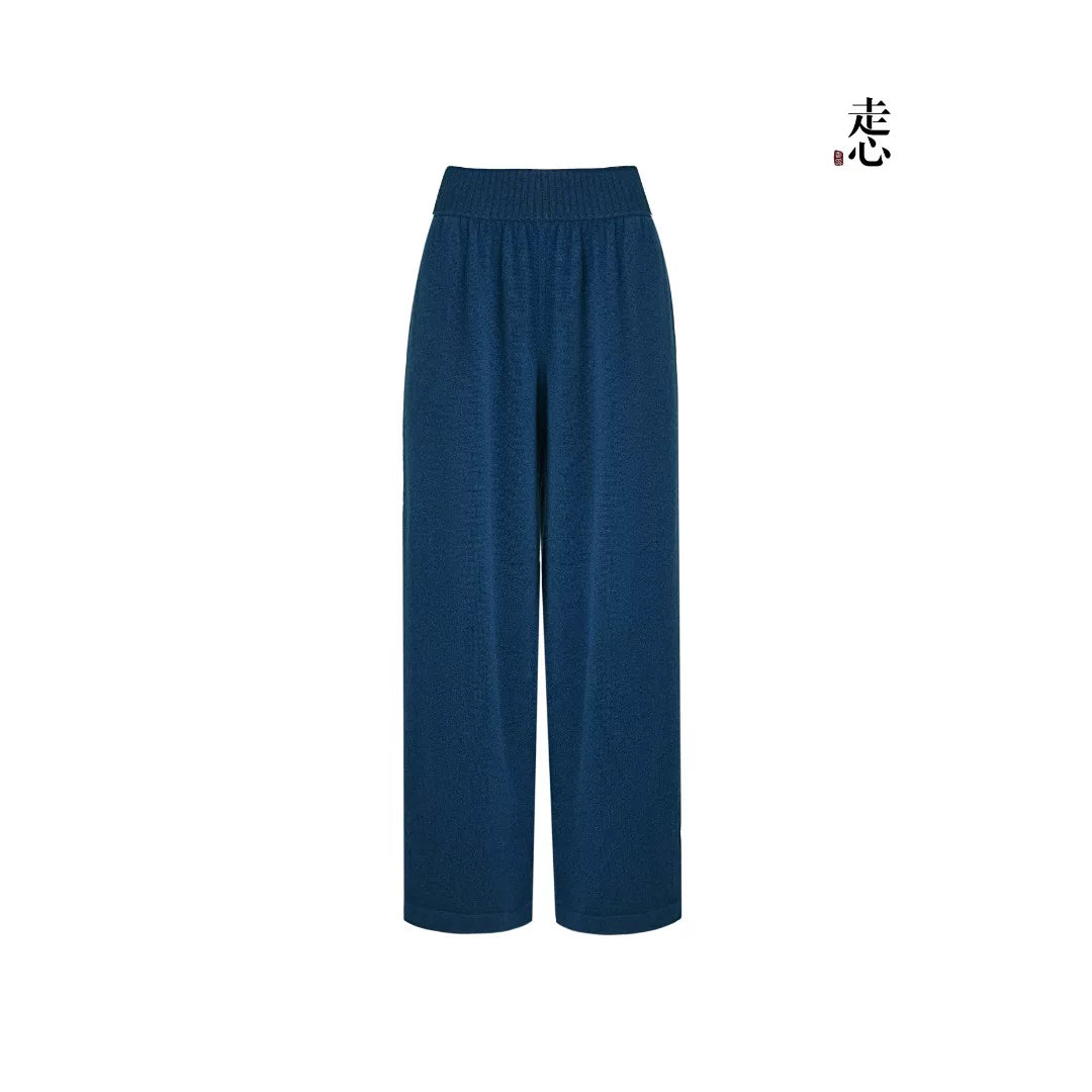 Luxury 465g Cashmere Wide-Leg Knit Pants- 26ZX2607