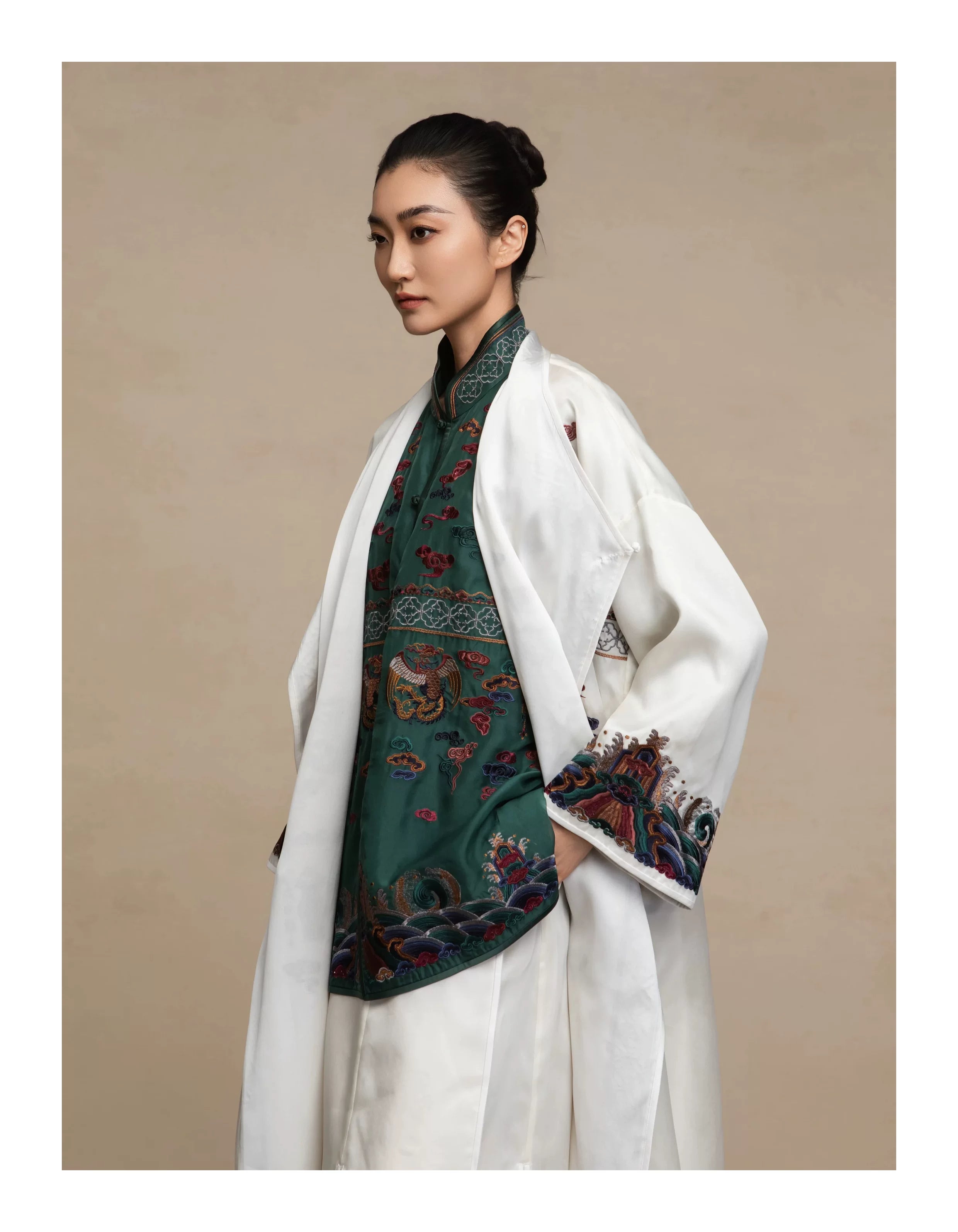 Luxury White Silk Organza Maxi Duster Coat-26ZWT6266