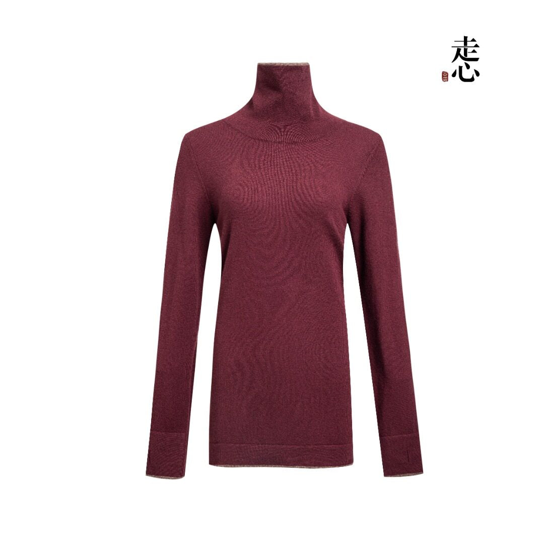 Luxury Pure Cashmere Turtleneck Base Layer-24ZAD0947-ZX