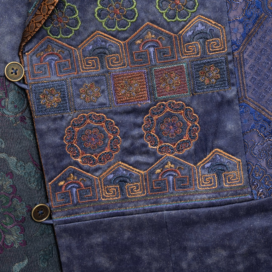 Porcelain Blue Silk Vest—25Z08701