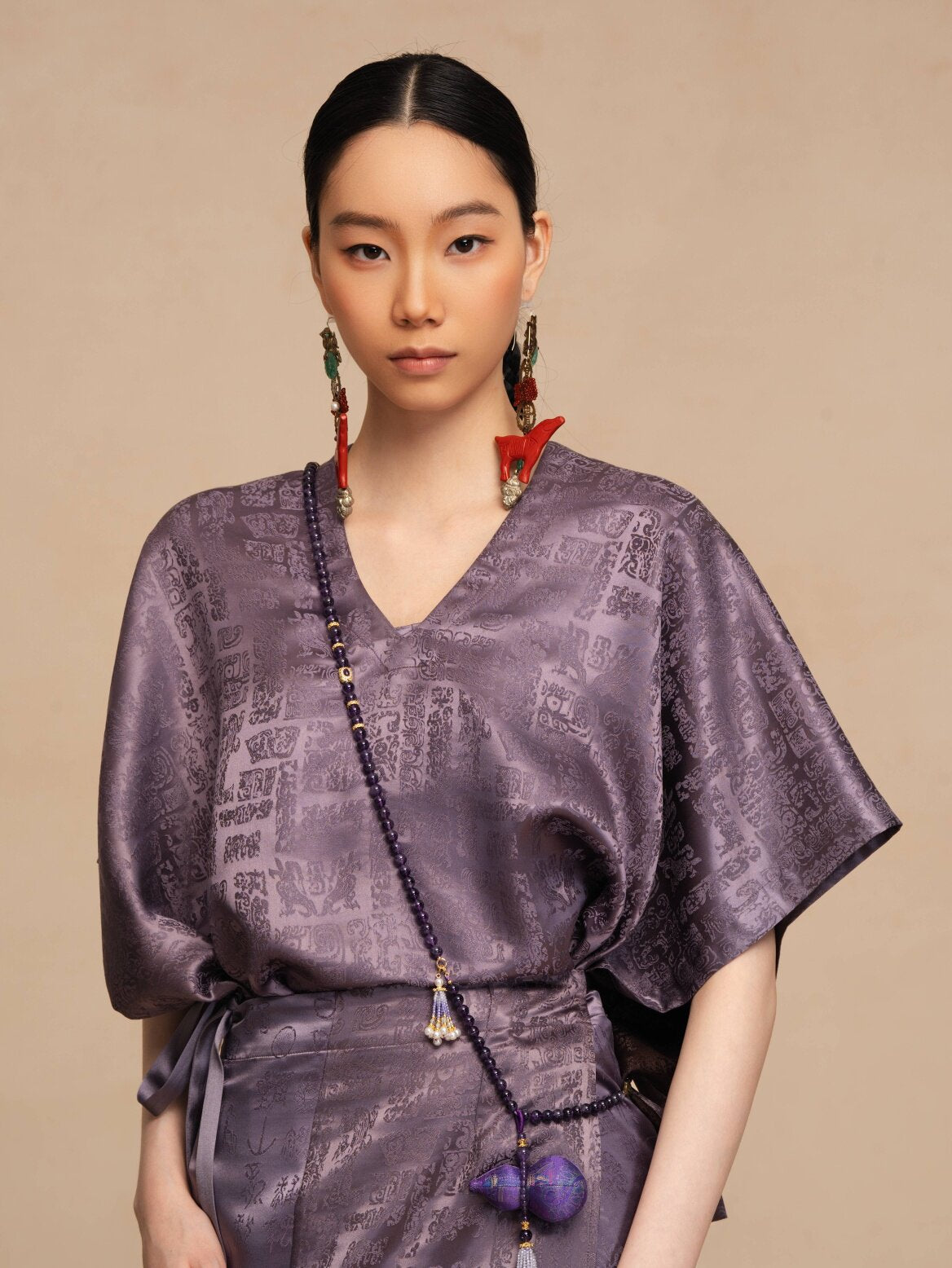 Luxury Twelve Emblems Silk Wrap Dress-26Z2Y215179