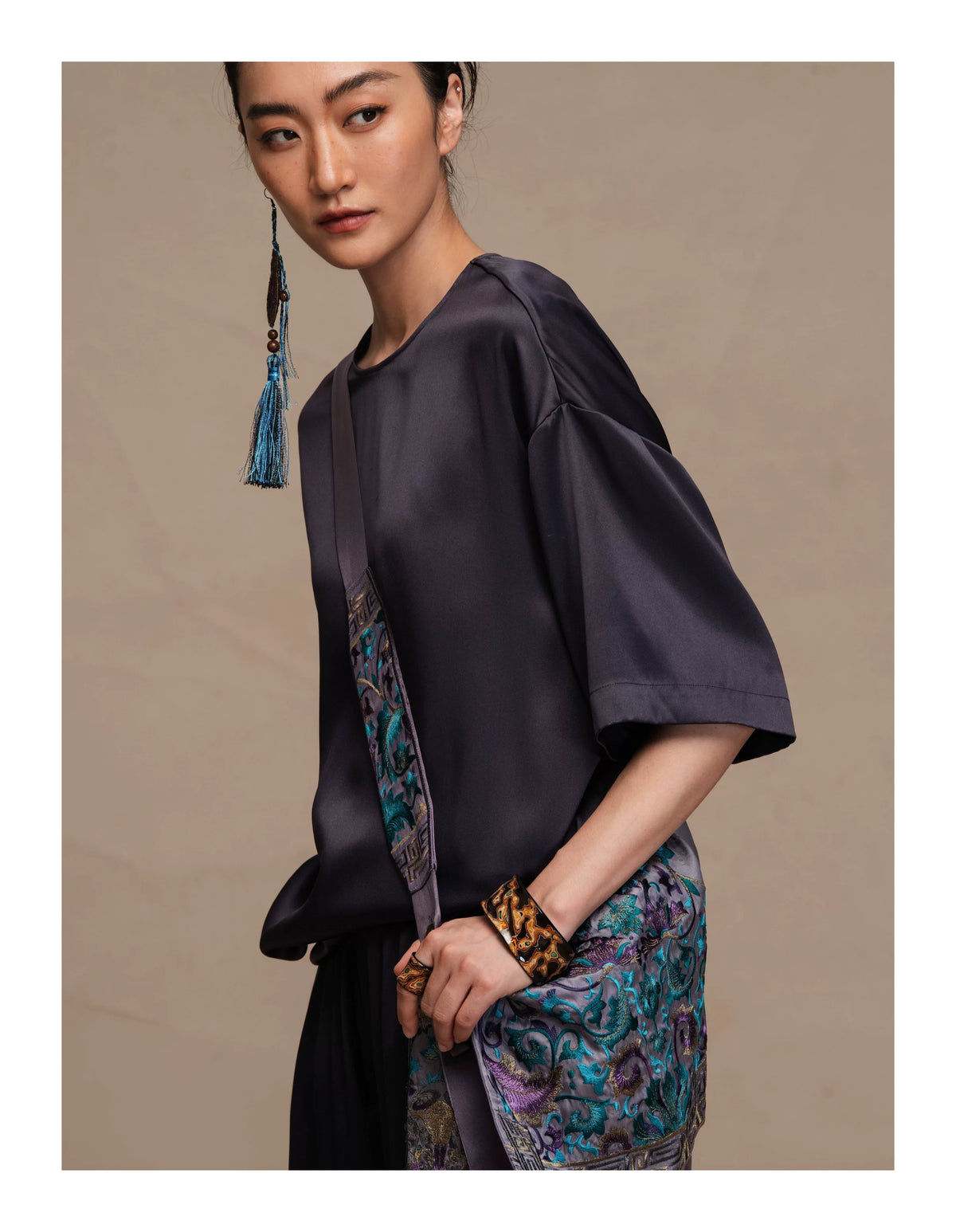 Luxury 60 Momme Heavy Silk Crewneck Top-26Z2H216749