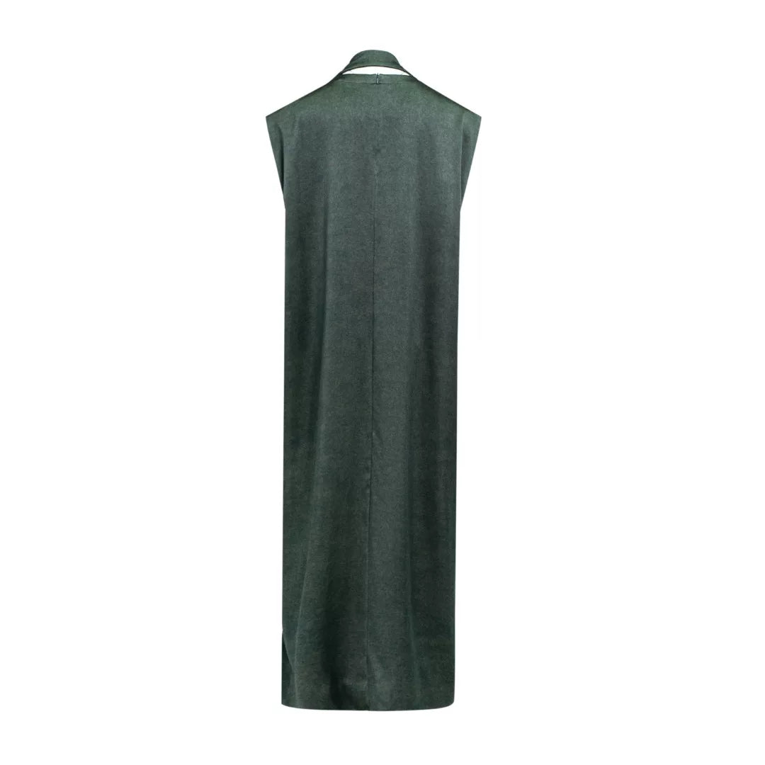 Luxury Grey Smudged Silk Maxi Gown-26M66149