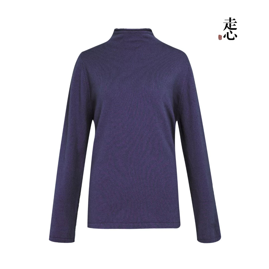 Luxury Blue 270g Pure Cashmere Sweater-26ZX2605