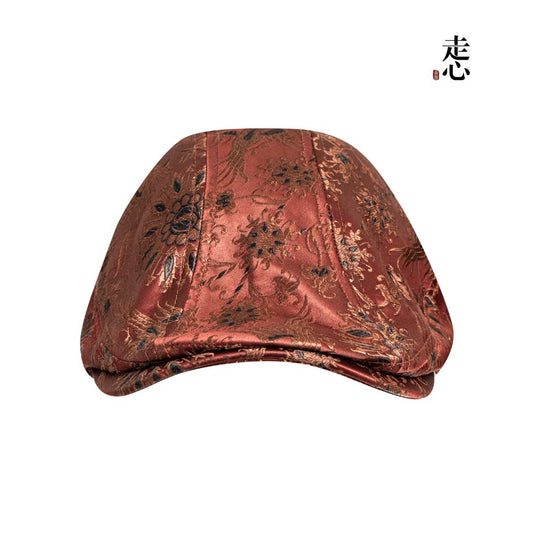 Chinese Pattern Vintage Flat Cap – Oriental Jacquard Newsboy Hat