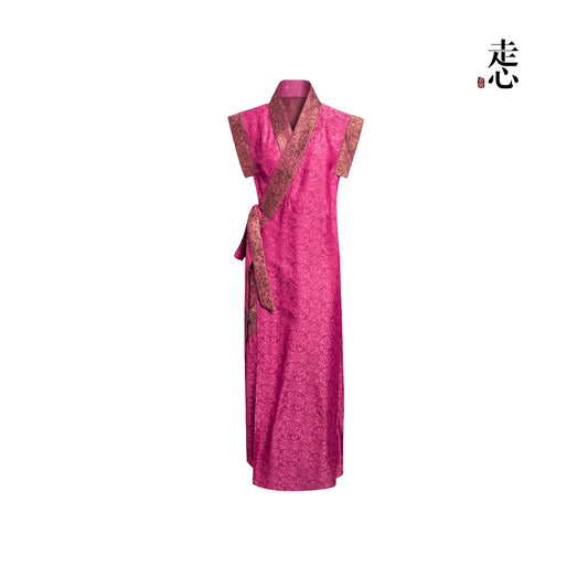 Goldwork Embroidered Sleeveless Robe Dress--25ZW92F