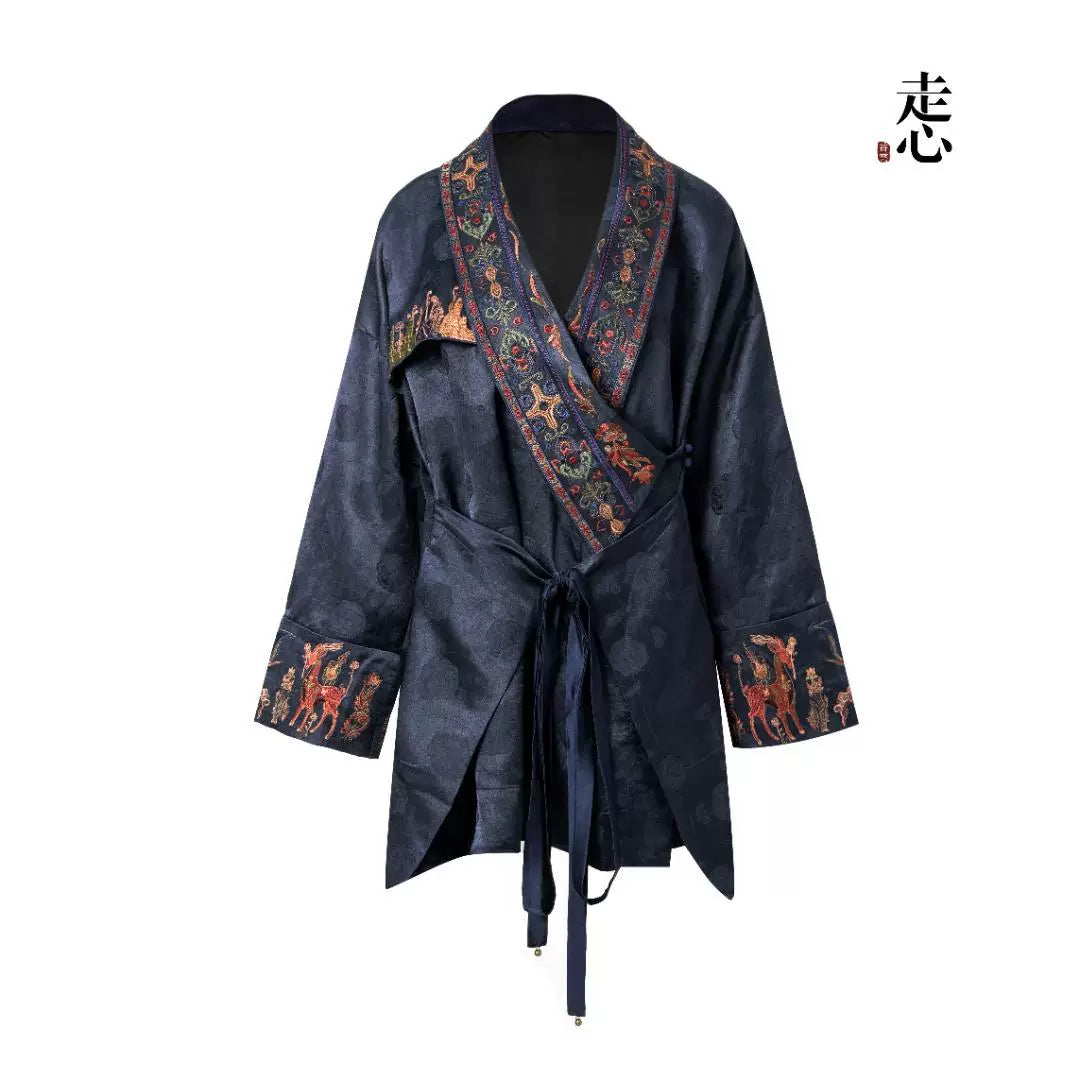 Luxury Nine-Colored Deer Silk Wrap Robe-24Z33801