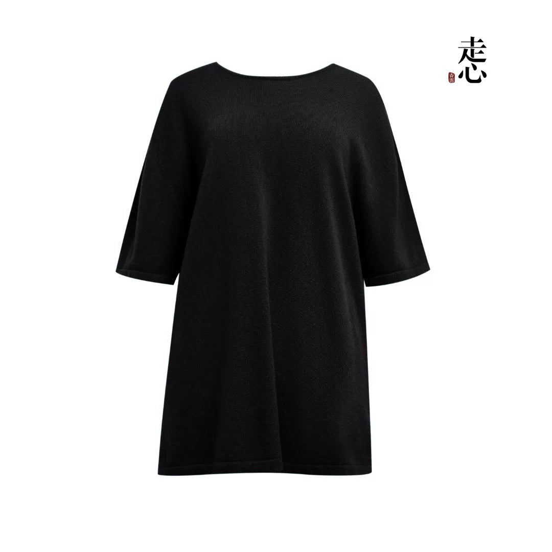 Luxury 240g Pure Cashmere Half Sleeve Top-26ZX2602-1