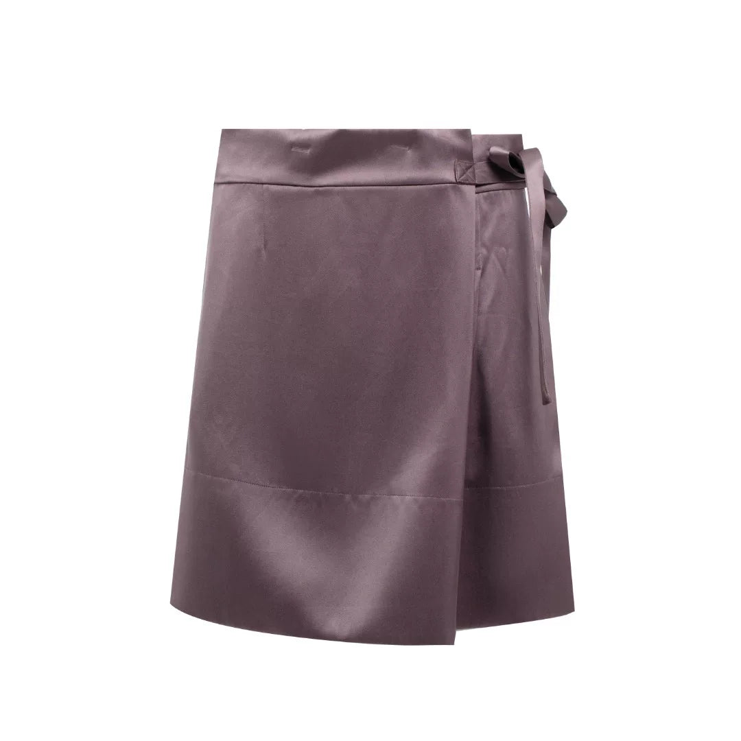 Luxury Heavy Silk Wrap Skort Shorts- 26Y19301Y