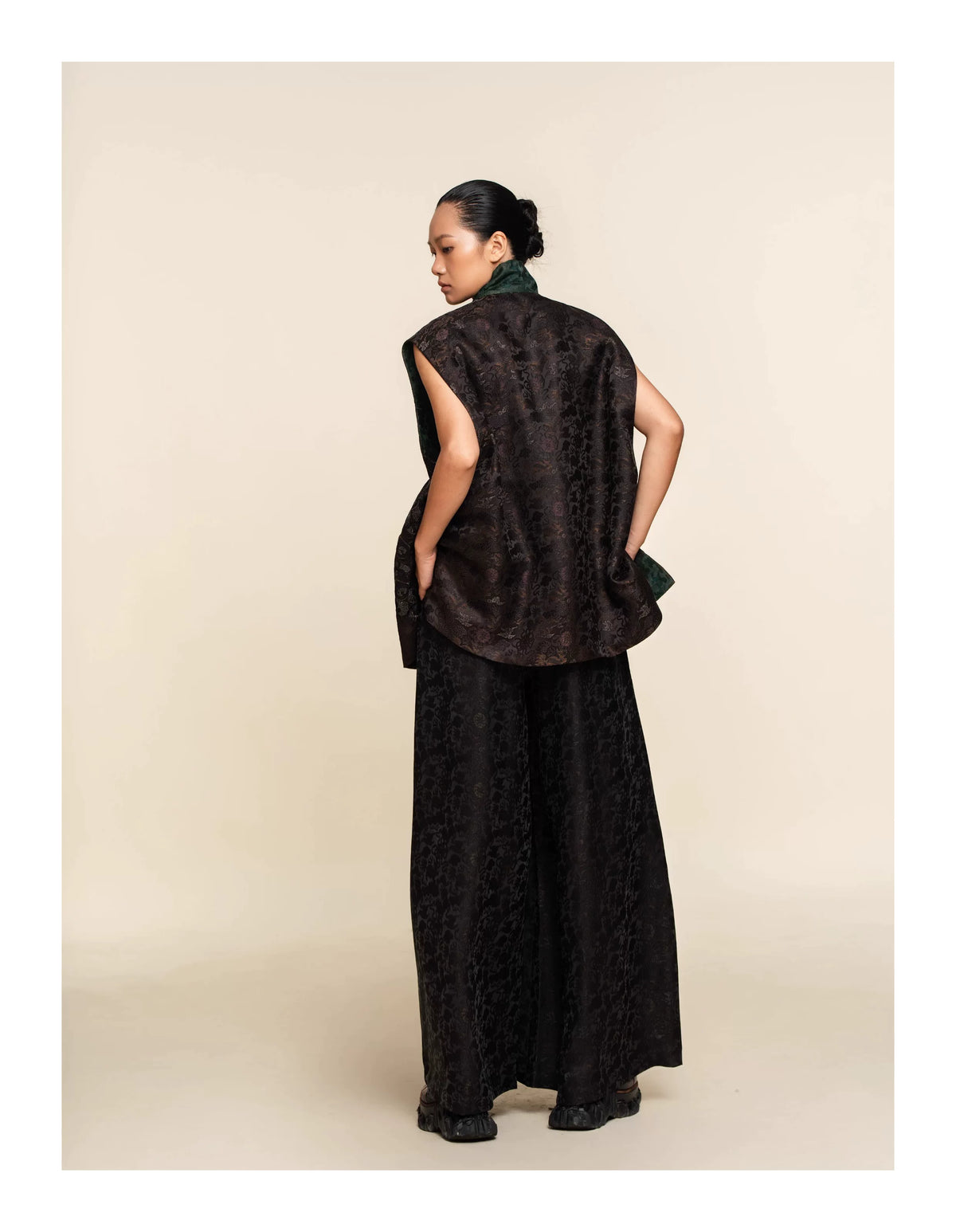 Luxury Jade Collar Song Brocade Vest-25ZYL670-2