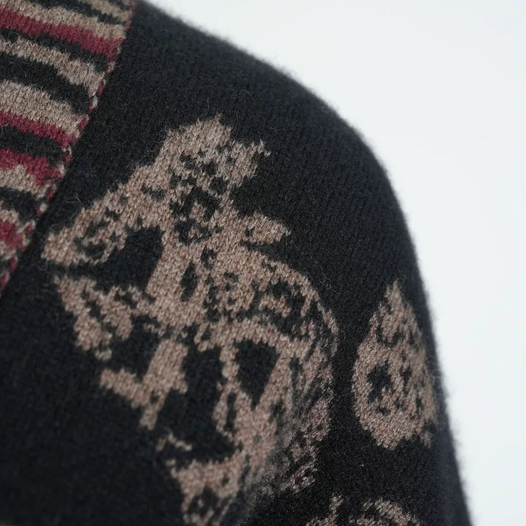 Luxury 630g Beasts Cashmere Cropped Cardigan-24ZX2417-1