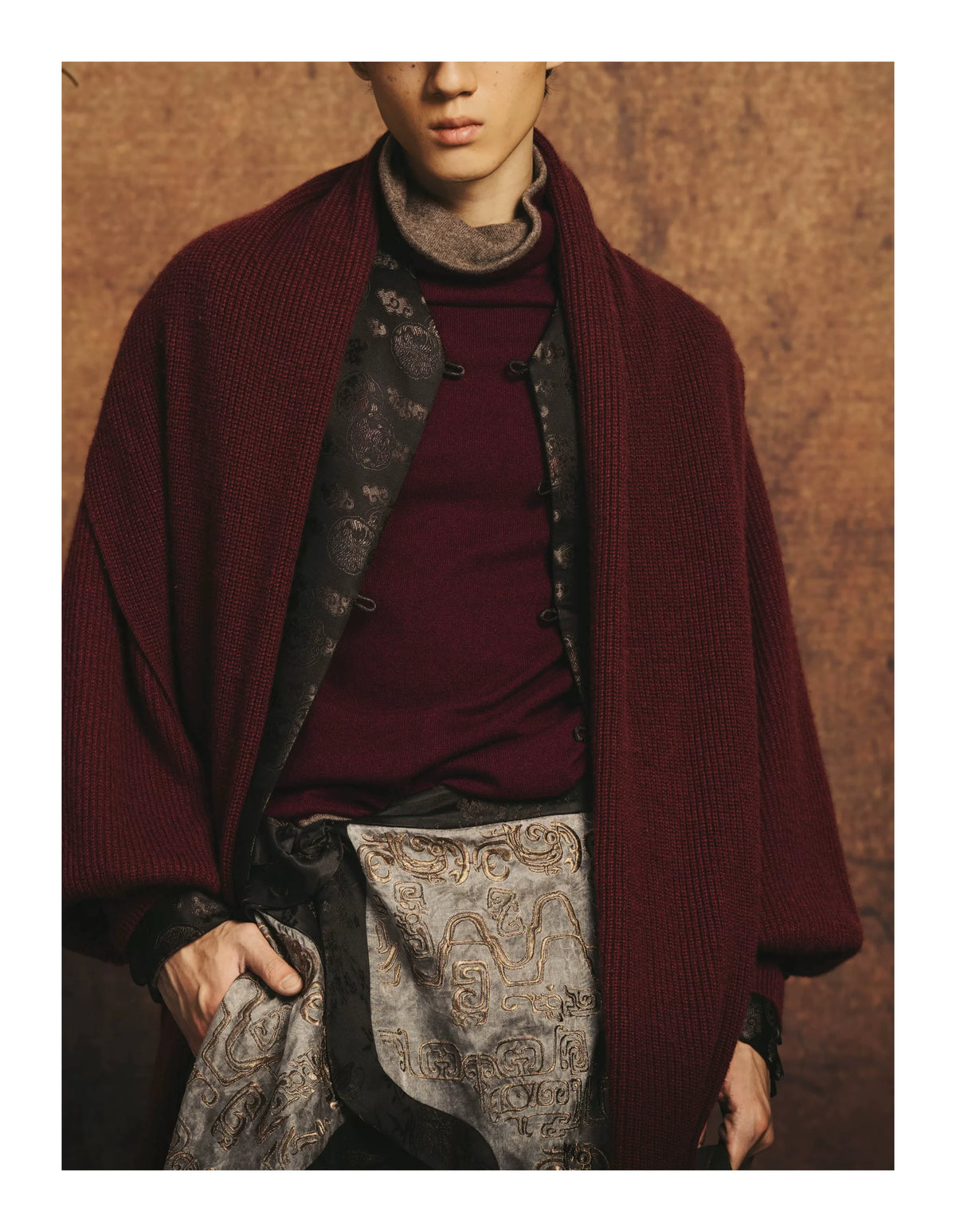 Luxury 770g Cashmere Shawl Cardigan-25ZZX2504