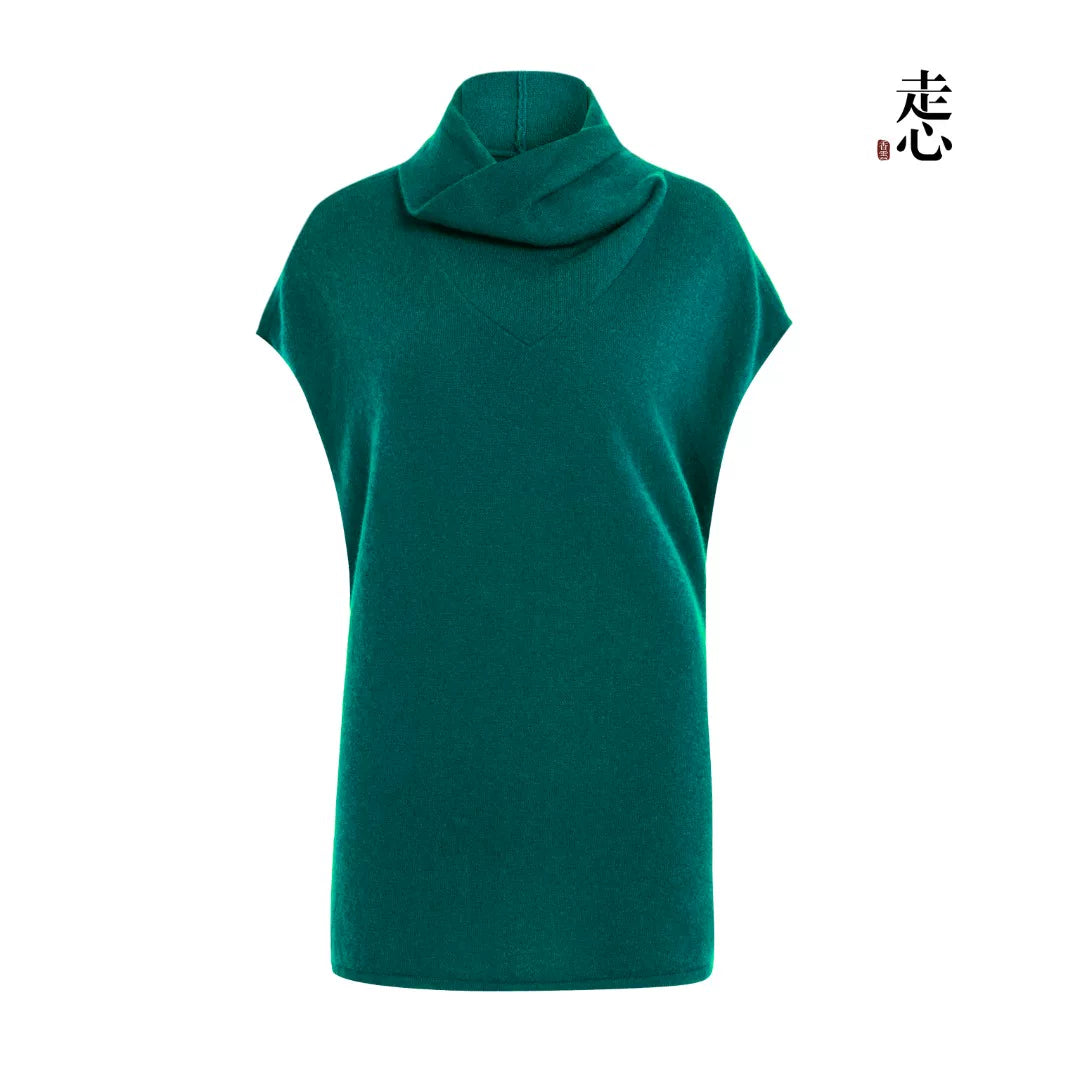 Luxury 225g Pure Cashmere Mock Neck Top-26ZX2621