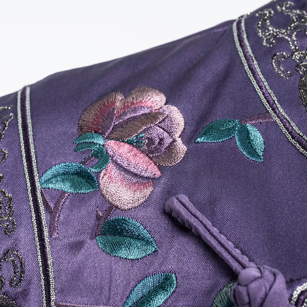 Luxury Violet Twelve Ornaments Silk Vest-26ZMJ6623