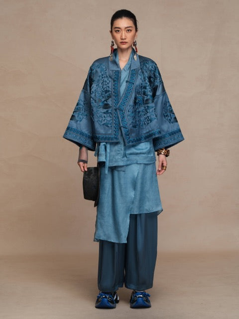 Luxury 60 Momme Silk Twin Phoenix Jacket-26ZWT6674