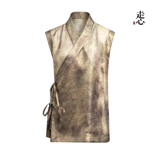 Luxury Aureole Gold Wrap Vest - Smoky Amethyst-26Z76116649