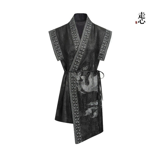 Luxury Phoenix Gambiered Silk Vest-26ZW71F