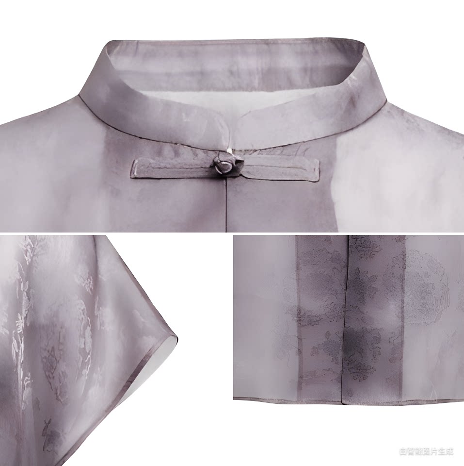 Luxury Silk Organza Mandarin Blouse Top- 26Z2Y218259