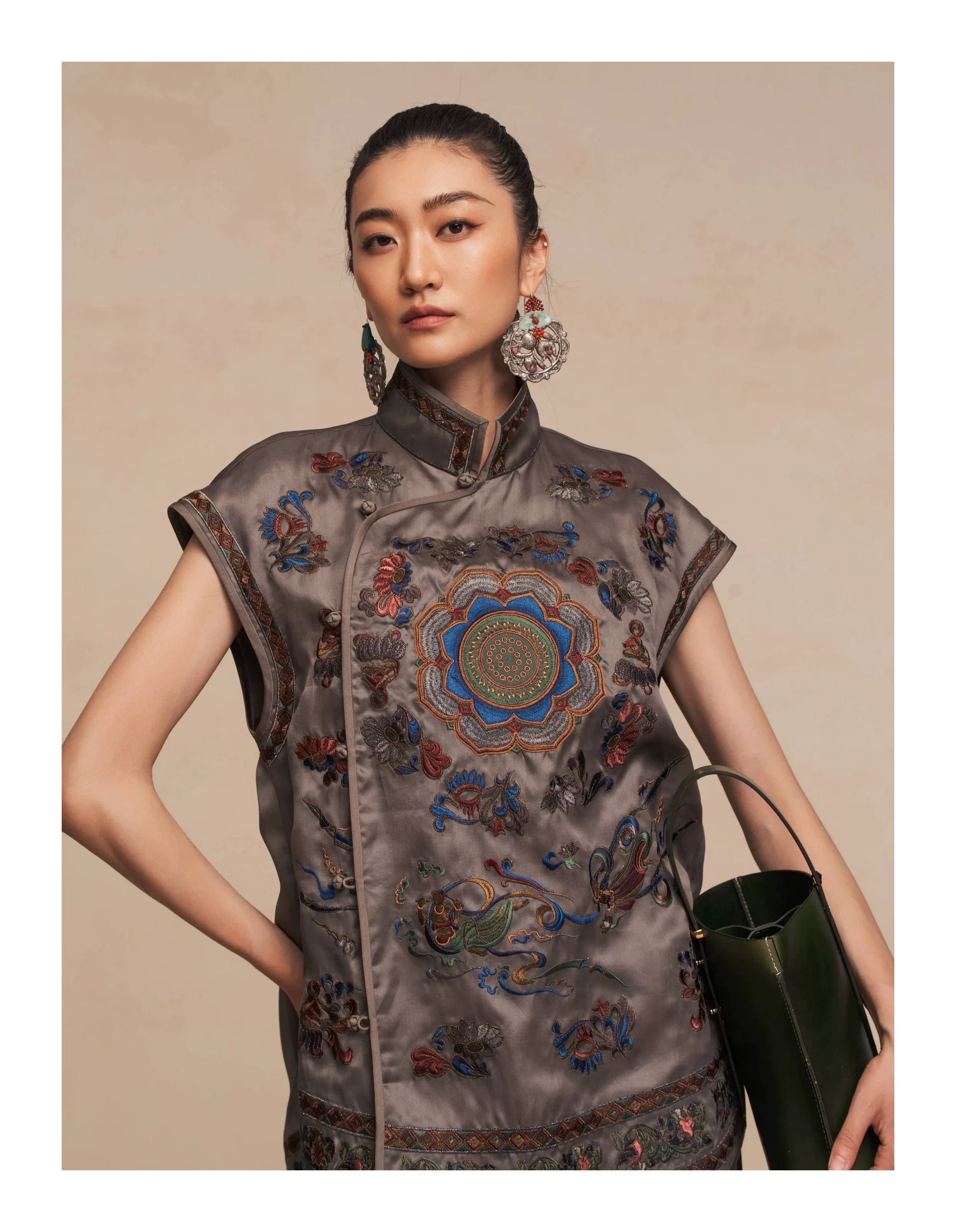 Luxury Silk Vest Dunhuang Lotus Caisson-26ZCS6297