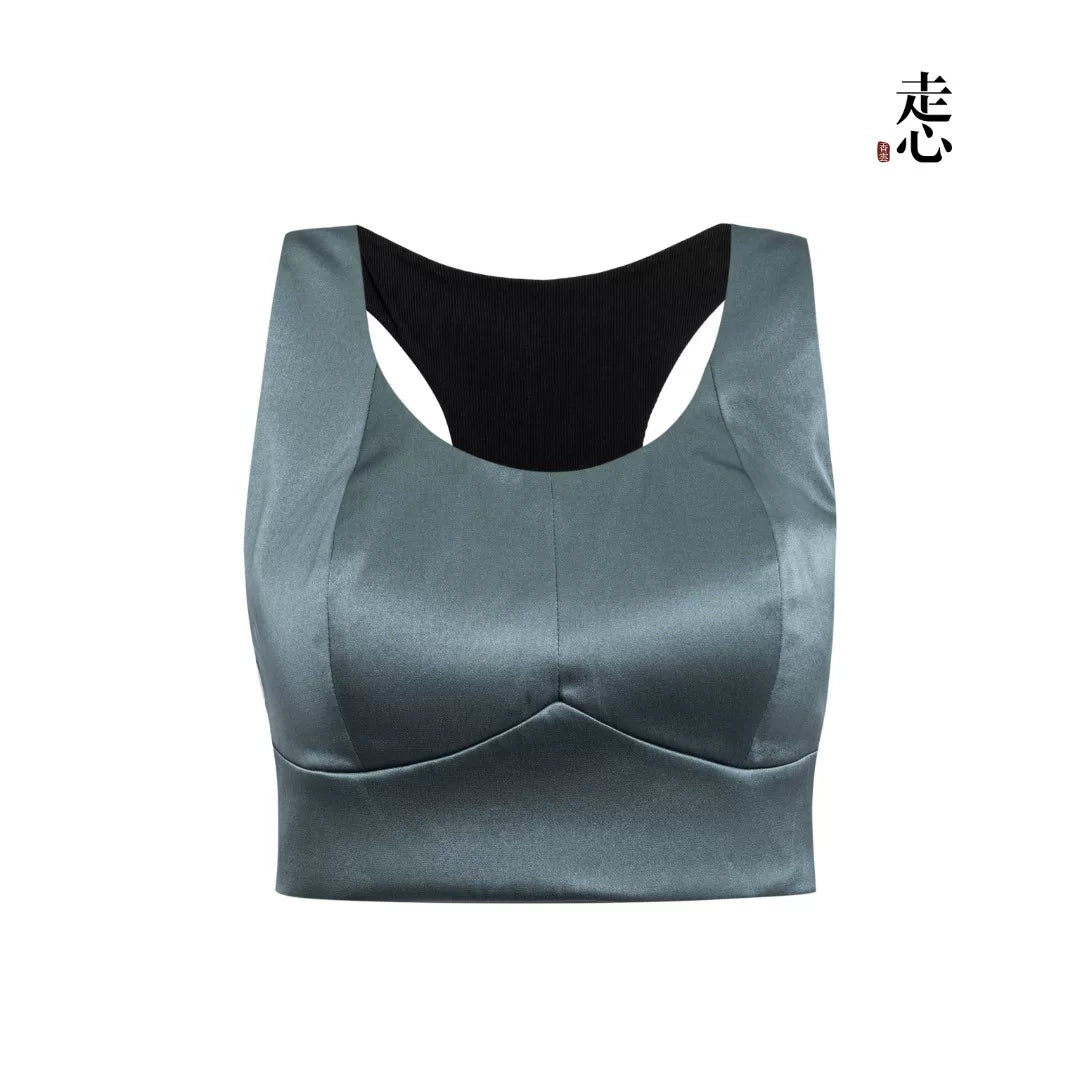 Luxury Heavy Silk Satin Racerback Bralette- 26Y20901