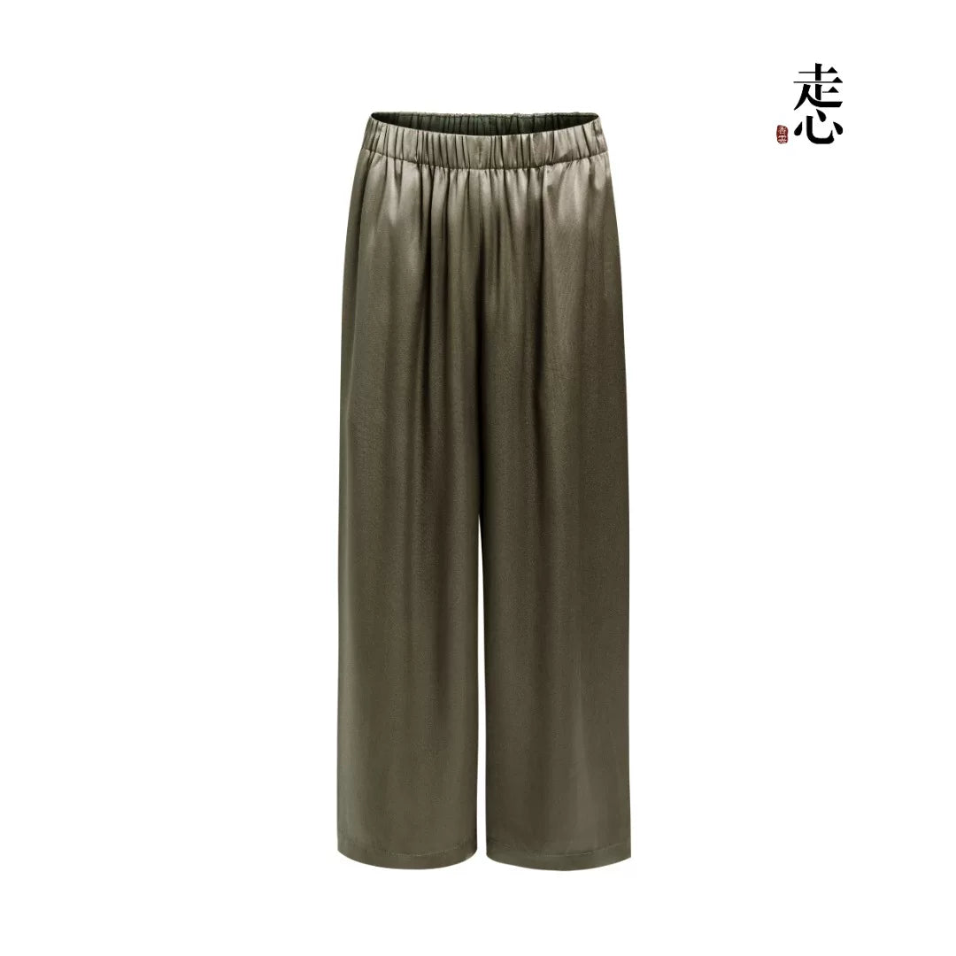 Luxury Heavy Silk Wide-Leg Palazzo Pants-26Z26311169