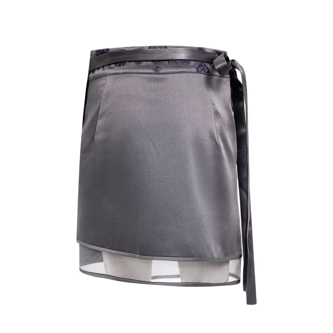 Luxury Twelve Ornaments Silk Wrap Skirt-26ZDQ6634