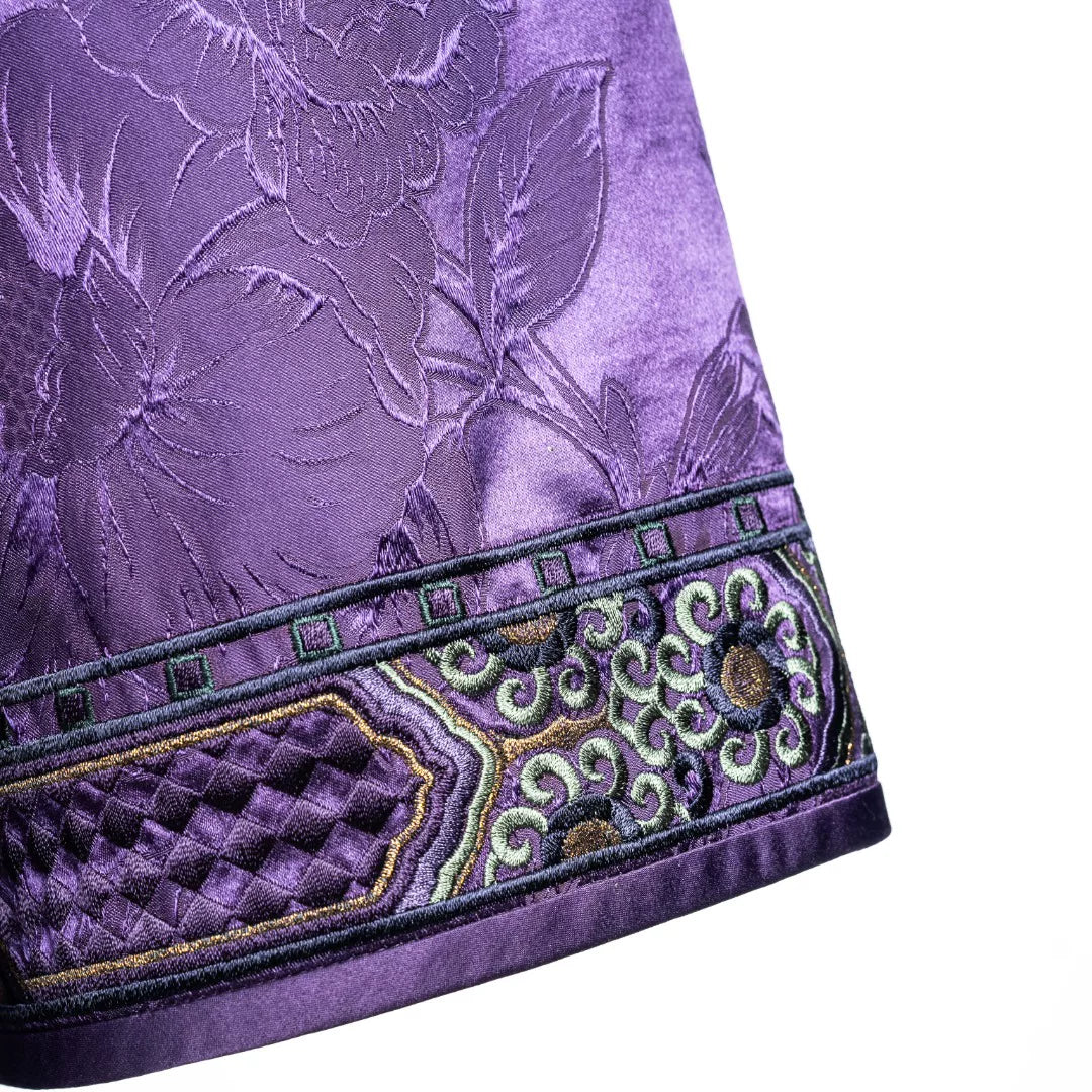 Silk Imperial Coat - Forbidden City Violet Jacket-25ZWT5441