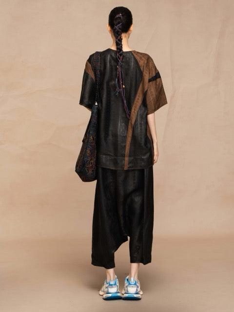 Luxury Unisex Patchwork Silk Top-26Z2Y216409