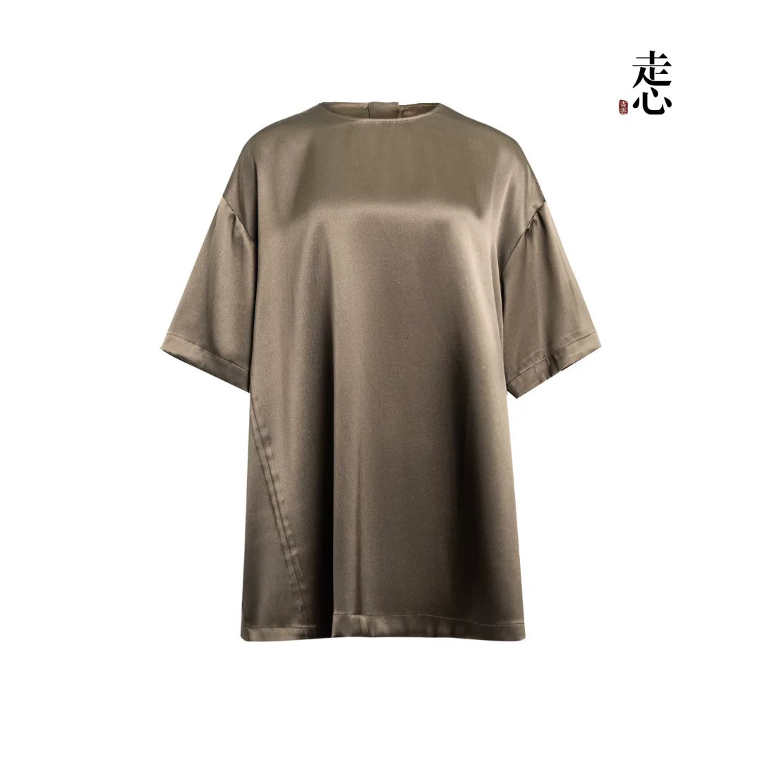Luxury 60 Momme Heavy Silk Crewneck Top-26Z2H216749