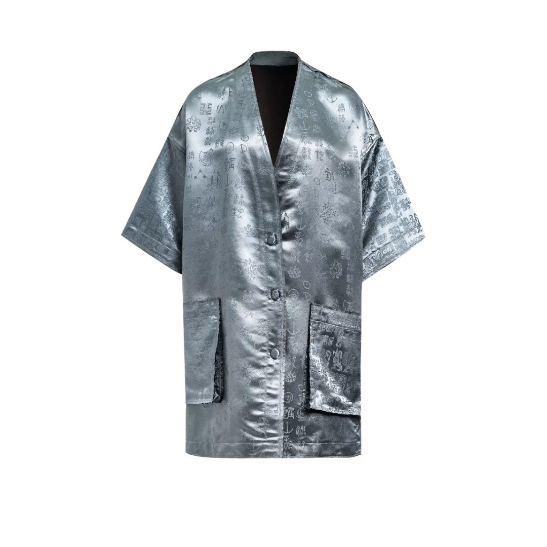 Luxury Heavy Silk Kimono Cardigan Robe- 26Z2Y118629